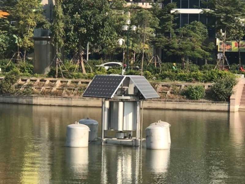 Hình 2: Hệ thống tuần hoàn nước model HJ-1000 tại hồ 1,4 ha- Công viên Mai Dịch, Hà Nội