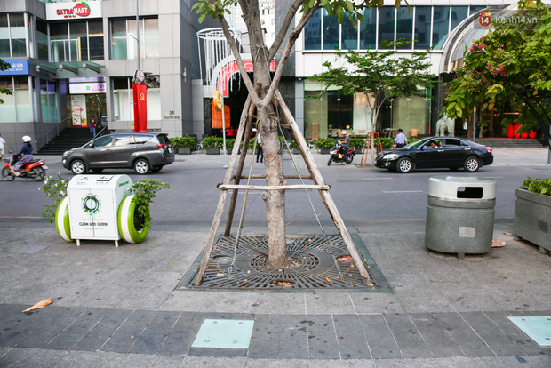 Thùng rác thông minh phân loại rác trên phố đi bộ