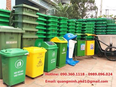 Bán Thùng rác nhựa ngoài trời các loại 60 lít, 80 lít, 100 lít, 120 lít, 240 lít giá rẻ