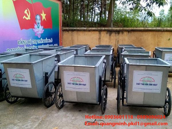 Bán Xe thu gom rác bằng tôn 500 lít uy tín giá rẻ tại Hà Nội 1