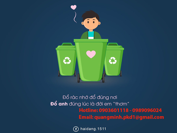 Thùng phân loại rác thải giá rẻ tại Môi trường Quang Minh