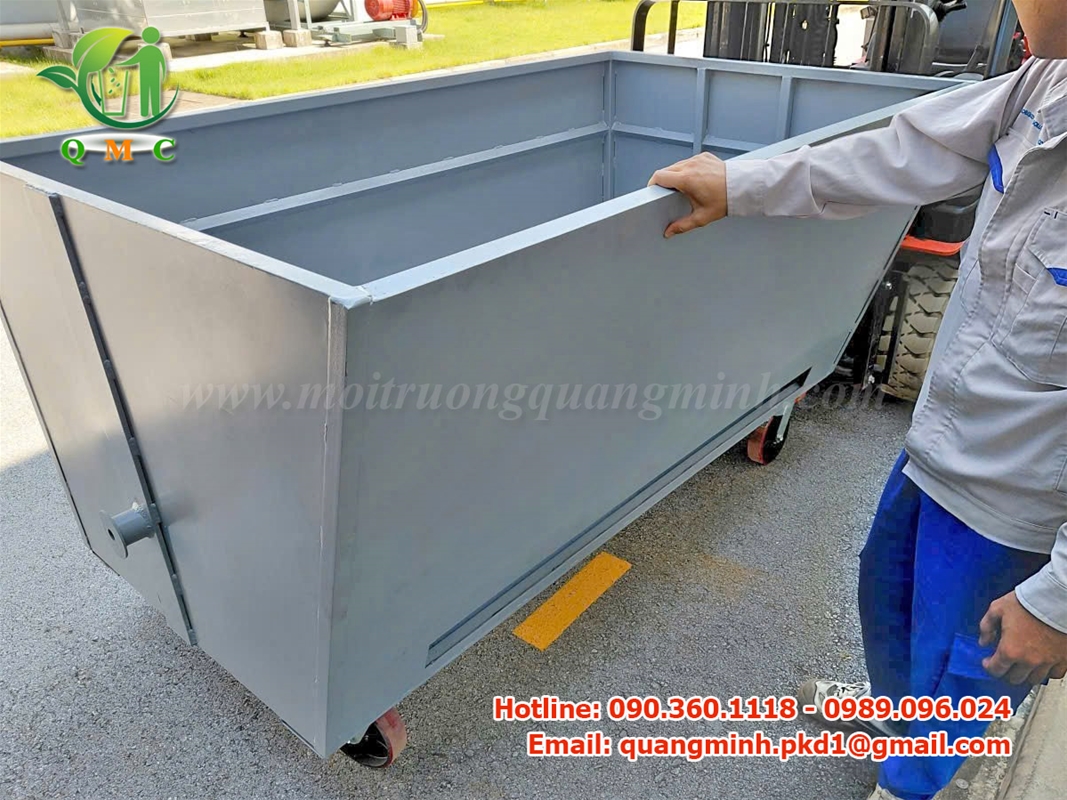 Thùng rác 2 khối có bánh xe di chuyển do Môi Trường Quang Minh