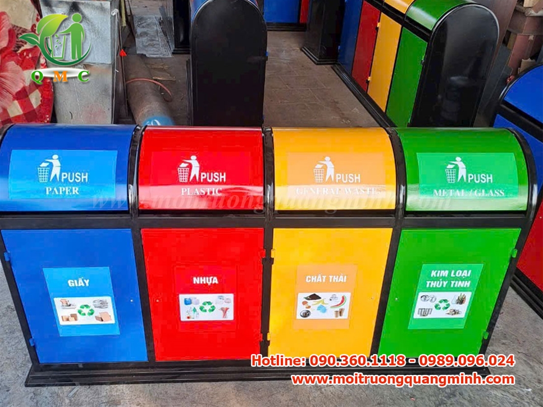 Thùng rác 4 ngăn phân loại rác QM25.02