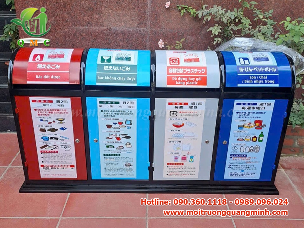 Thùng rác 4 ngăn phân loại rác QM25.01