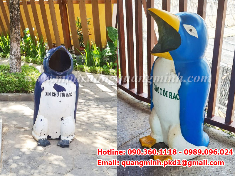 Thùng rác COMPOSITE hình chim cánh cụt