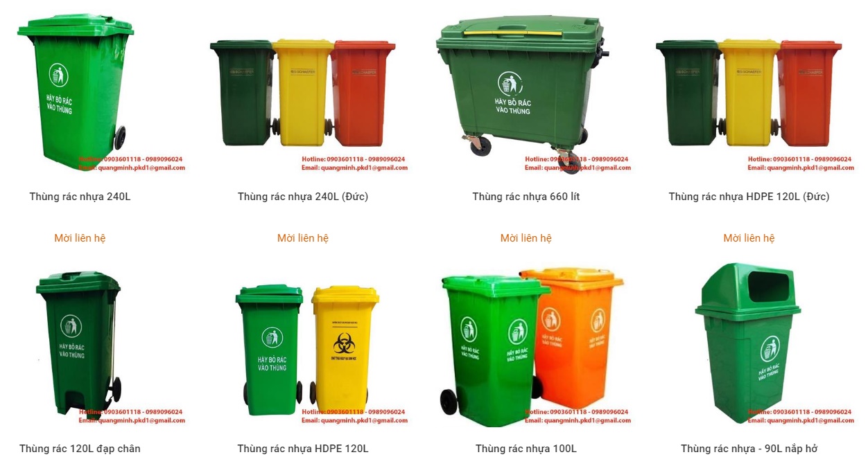 1. Thùng rác nhựa HDPE giá rẻ