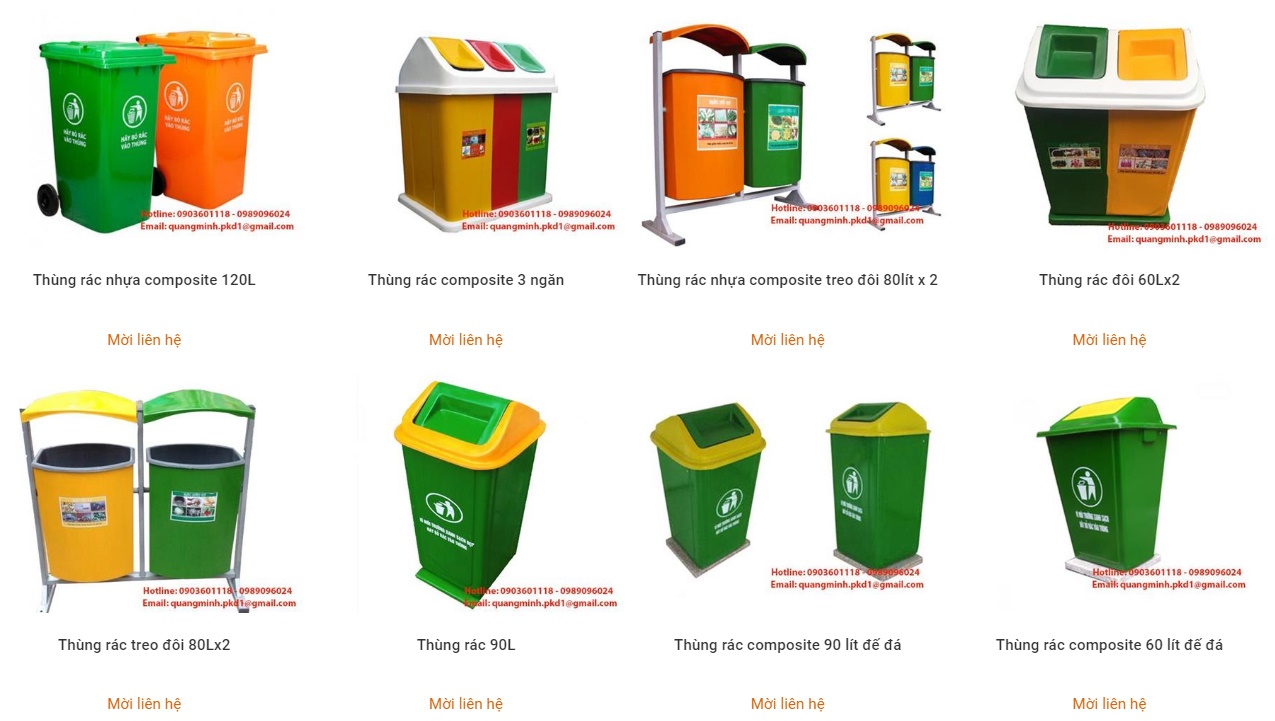 2. Thùng rác nhựa Composite giá rẻ