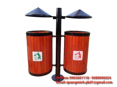Giới thiệu Thùng rác gỗ ngoài trời bền đẹp của Môi trường Quang Minh