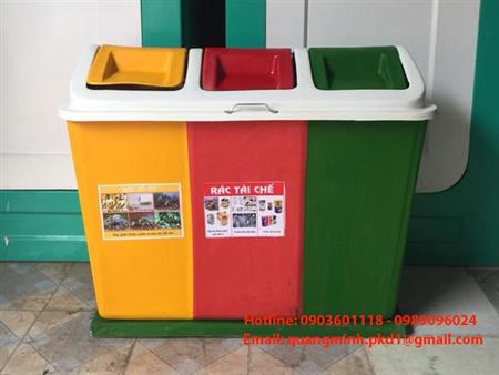 Chuyên bán thùng rác 3 ngăn phân loại rác giá rẻ tại Hà Nội