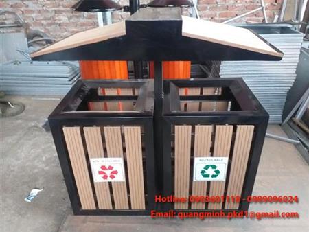Sản xuất và cung cấp thùng rác gỗ ngoài trời có mái che các loại
