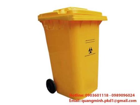 Thùng rác y tế 120 lít màu vàng - Chất thải nguy hại sinh học