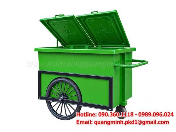 Xe gom rác 3 bánh có nắp đậy